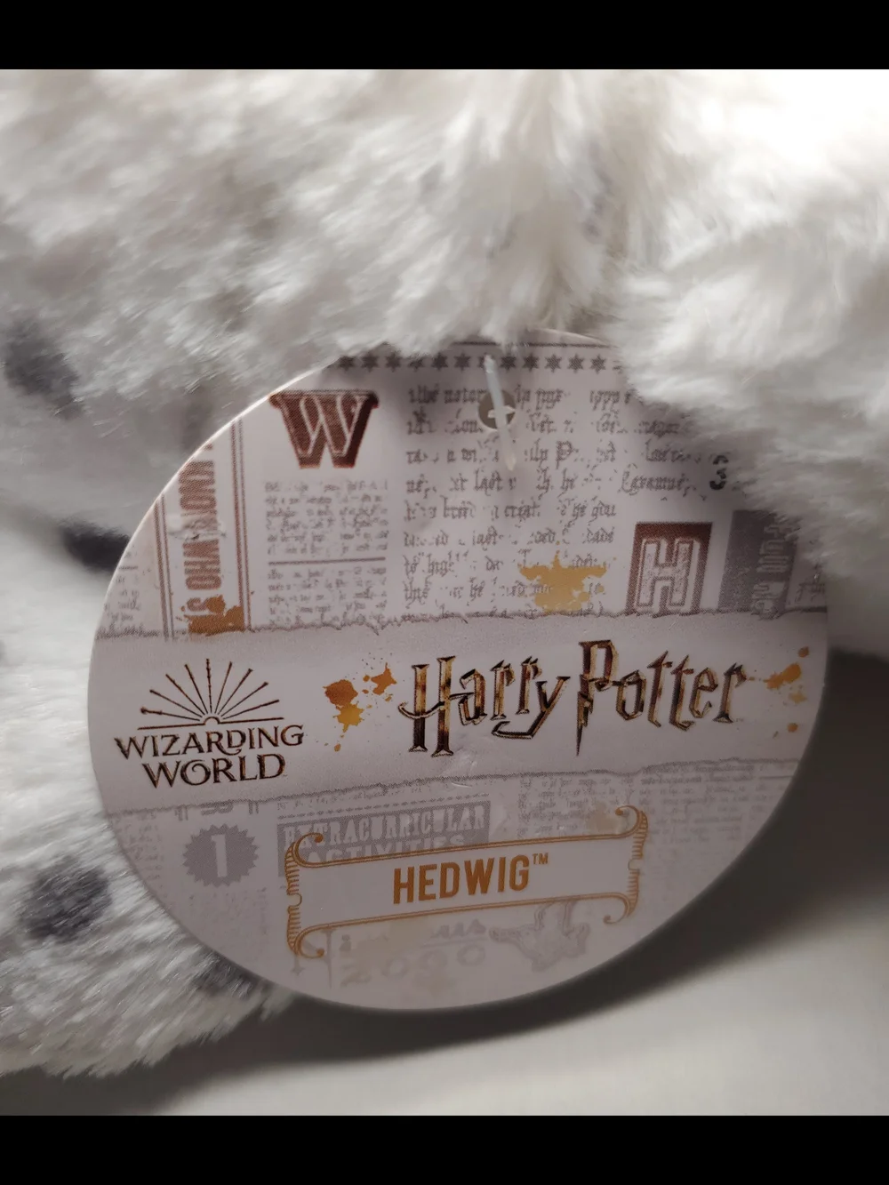 Harry Potter Play W/Me Hedwig 12 Inch White Snowy Owl Plush w/Gold Glitter Eye